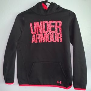 Pink and black under armour sweatshirt